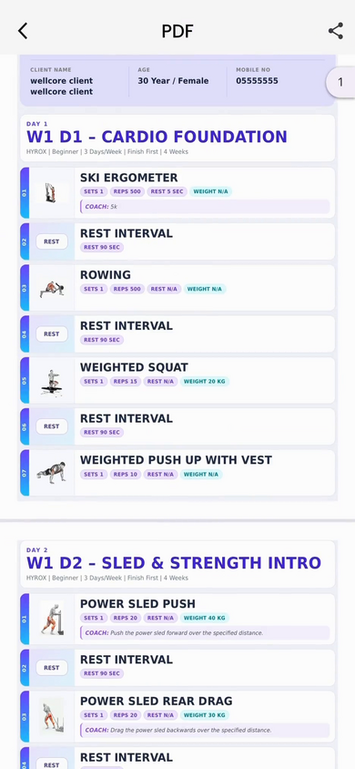 Workout Program